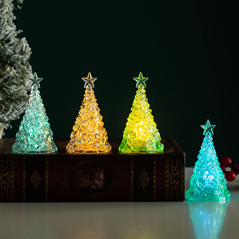 Christmas tree transparent crystal night light