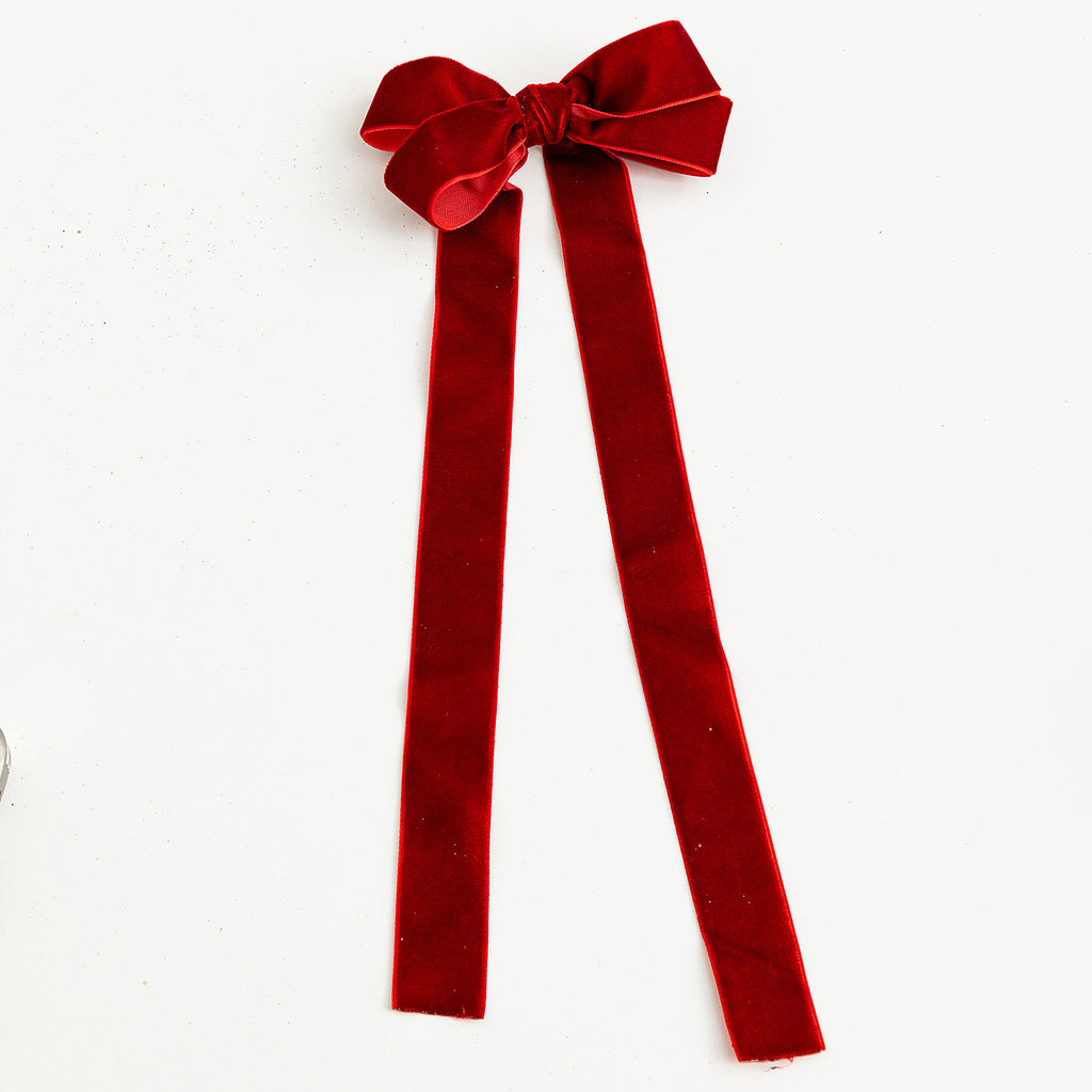 Christmas Double-Layer Burgundy Bow Ornament Handmade