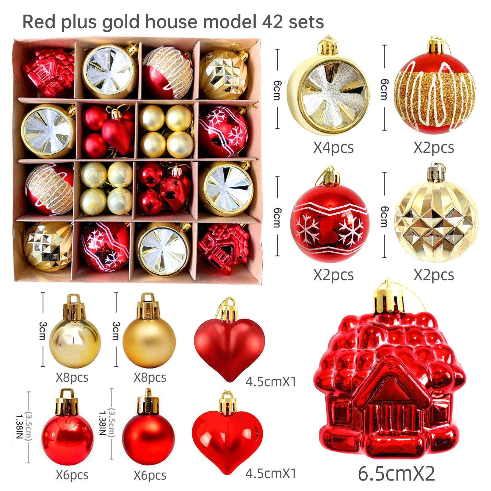 Christmas decoration 6cm  ball special-shaped painted