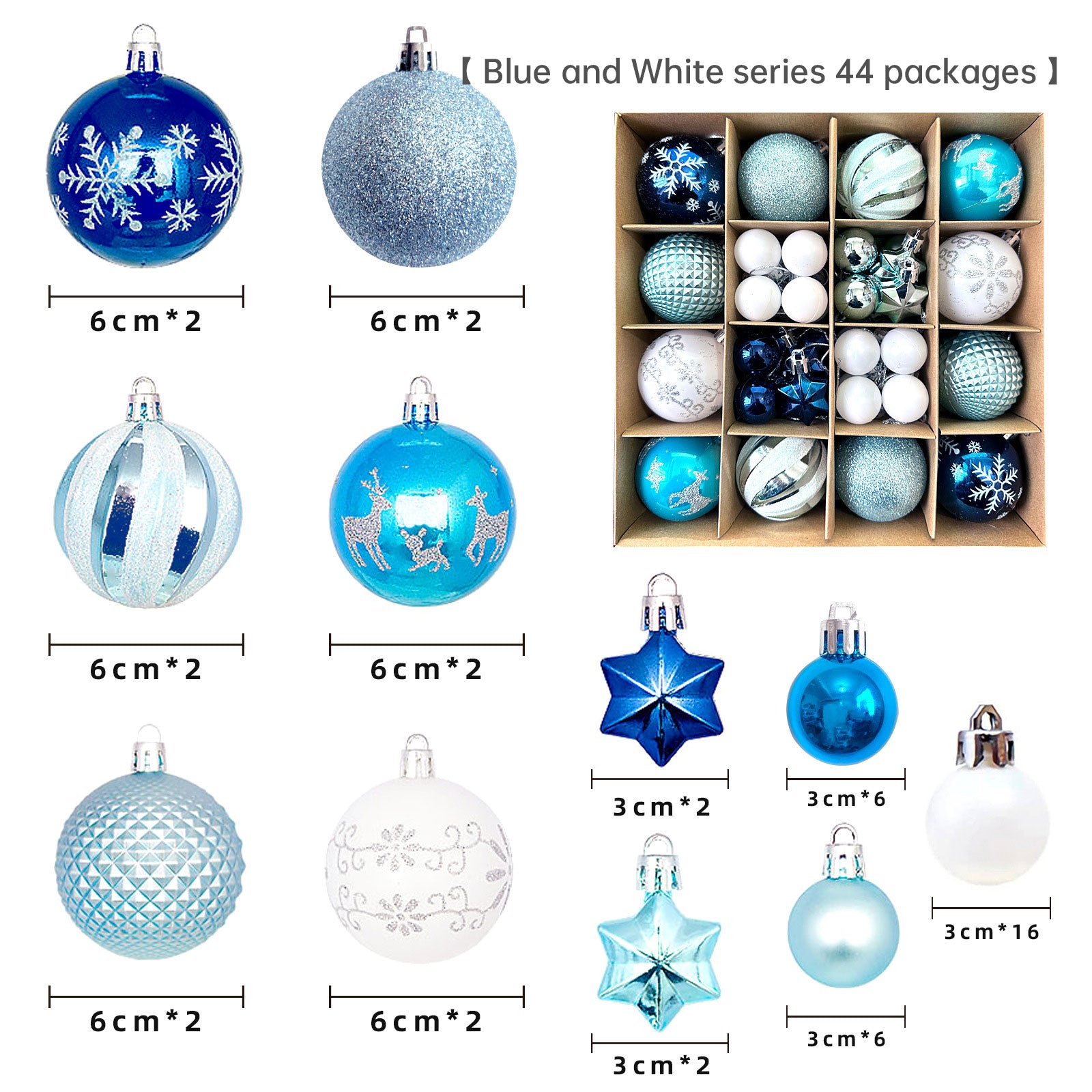 Christmas decoration 6cm  ball special-shaped painted