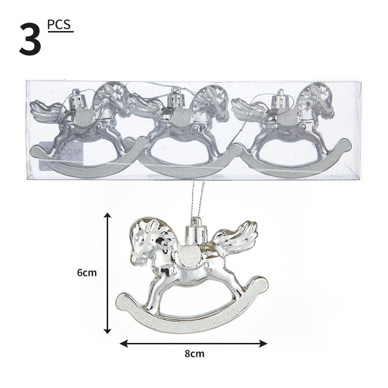 Christmas Carousel Pendant Plastic Christmas Ball  3pcs Box Set