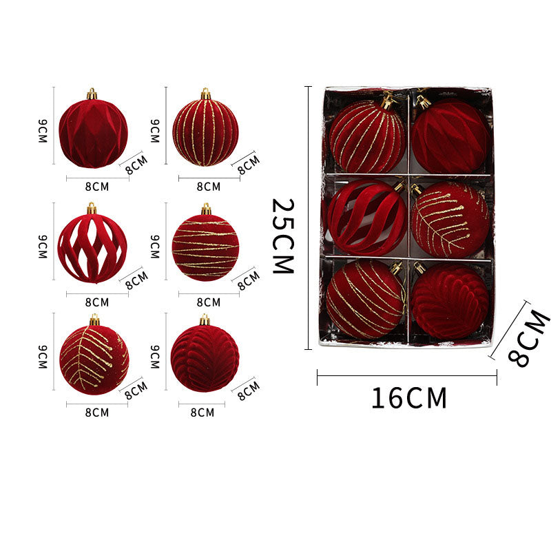 8cm Christmas Tree Hanging Ball Window Decoration Suede Ball