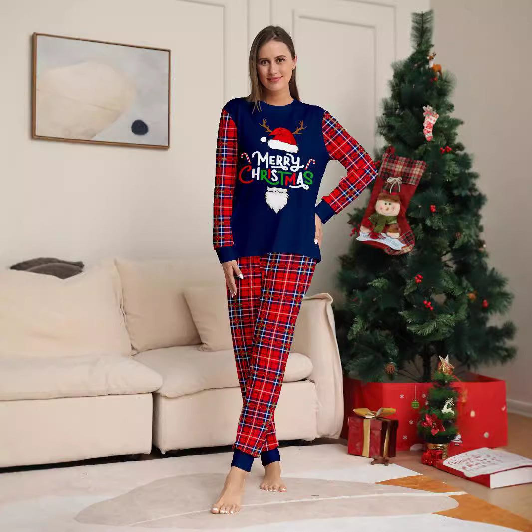 Christmas Family Matching Pajamas Set Christmas Hat Home Wear