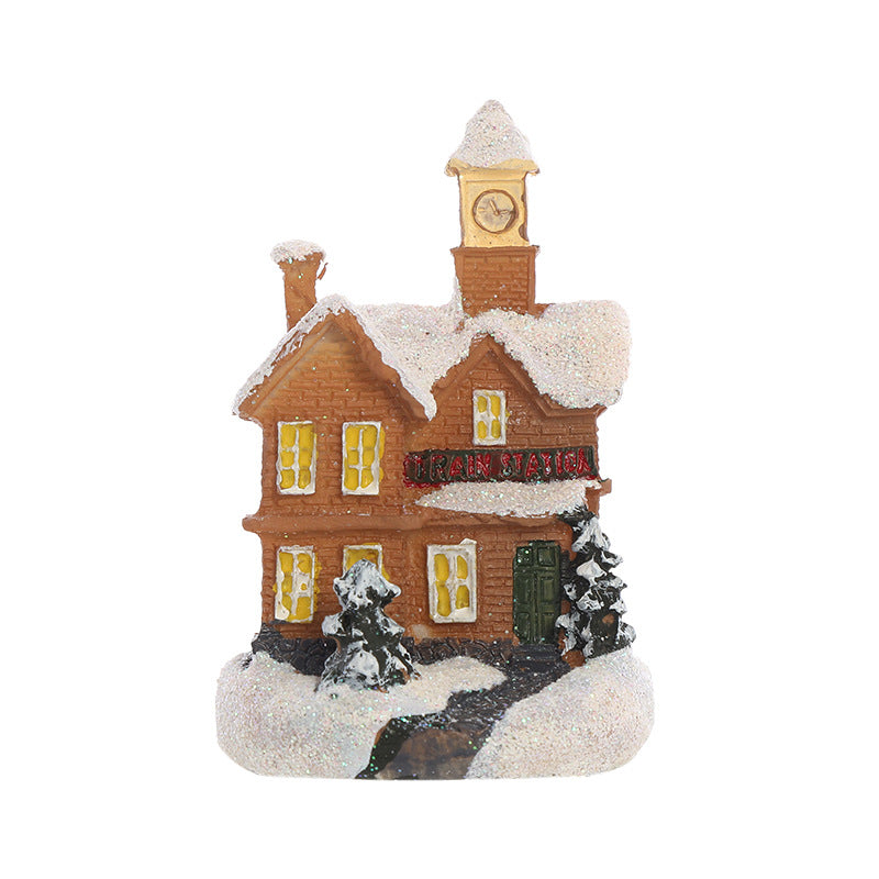 Christmas luminous small house LED warm light European style