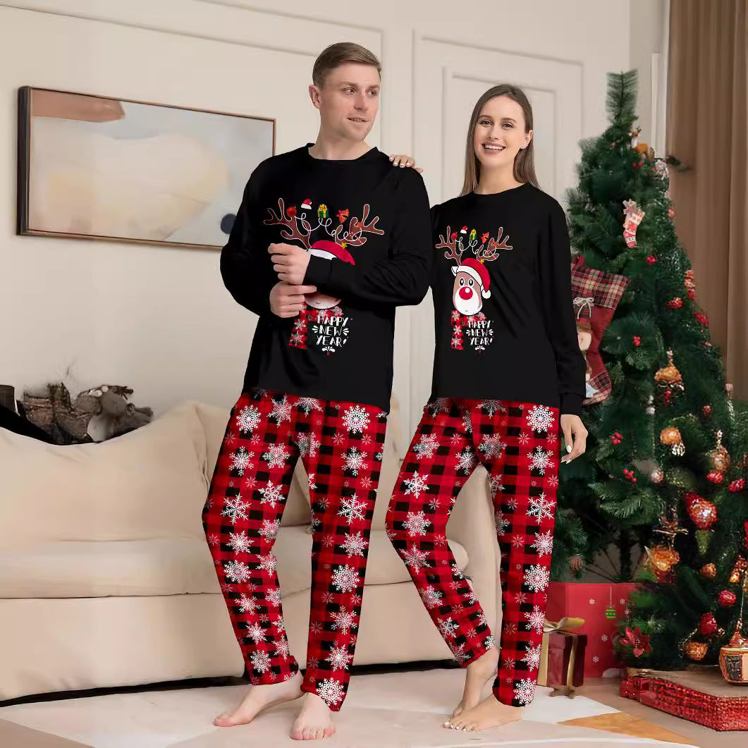 Christmas Deer Letter Print Family Pajama Set