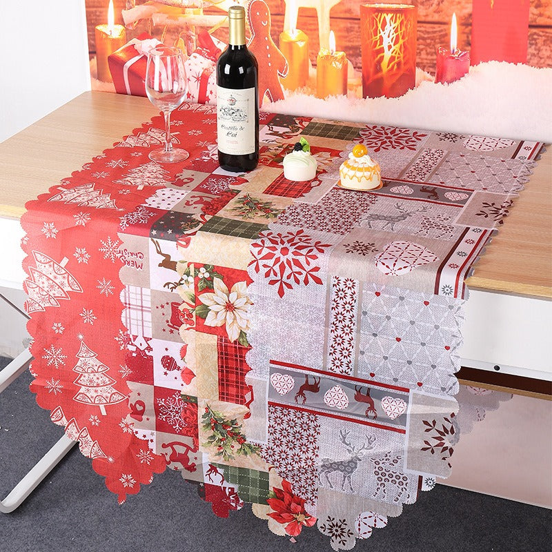 Christmas decorations printed fabrics table flags , family parties