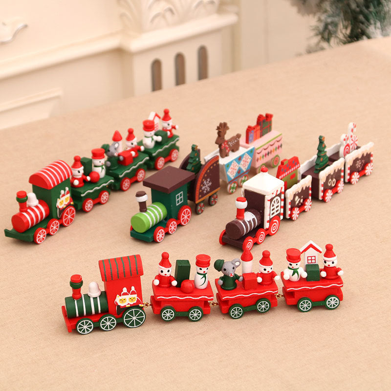 Christmas decorations wooden trains Christmas ornaments gifts