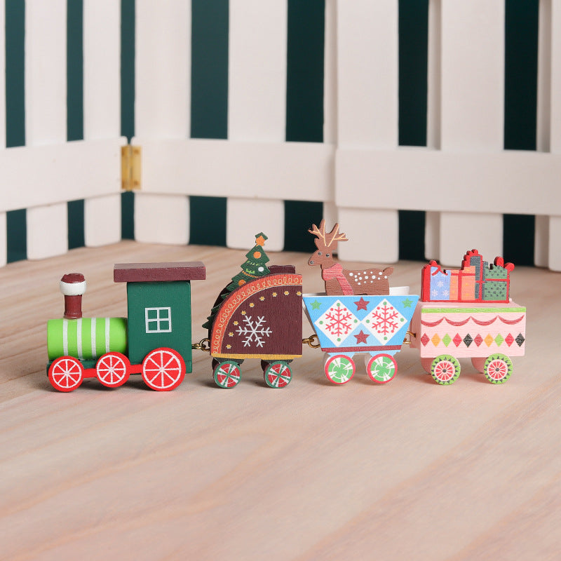 Christmas Decorations Wooden Train Christmas Presents Window Display