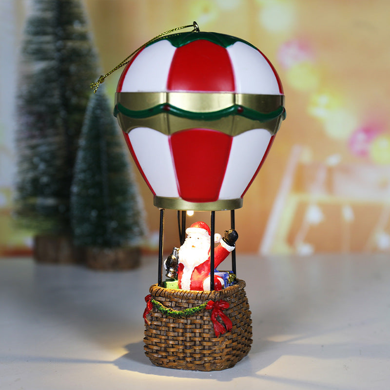 Christmas resin ornaments, Christmas glow, Santa Claus, snowman, fireplace