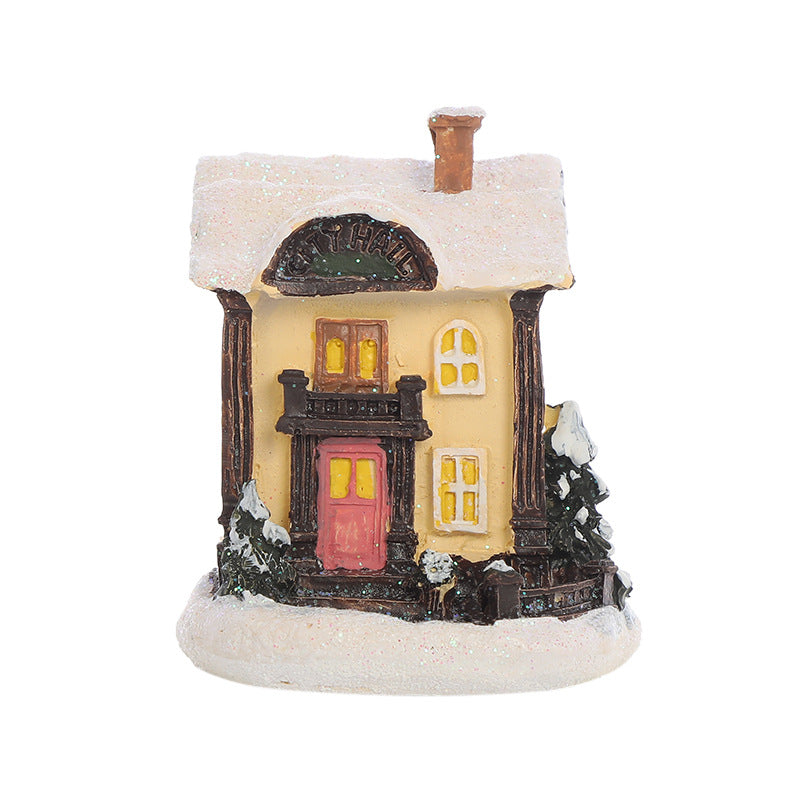 Christmas luminous small house LED warm light European style