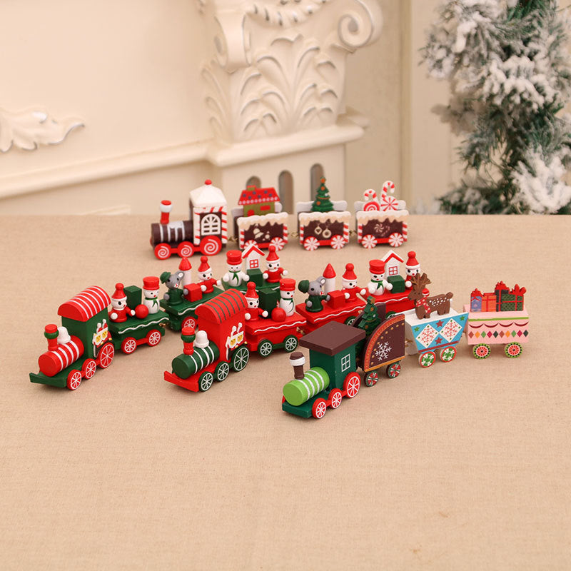 Christmas decorations wooden trains Christmas ornaments gifts