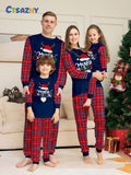 Christmas Family Matching Pajamas Set Christmas Hat Home Wear