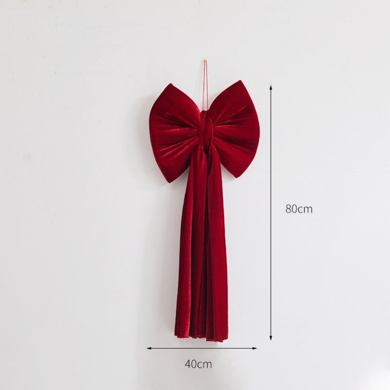 Large Wine Red Christmas Bow - Big Festive Tree Topper Decoration for Xmas